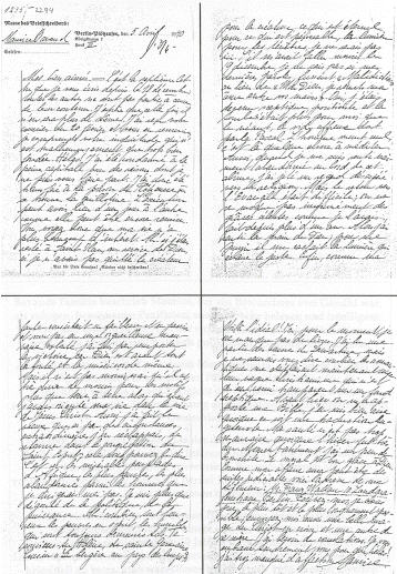 original letter of Maurice Bavaud during his imprisonment