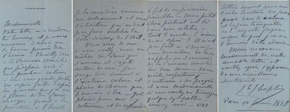 handwritten letter of Charles Chaplin of 1885